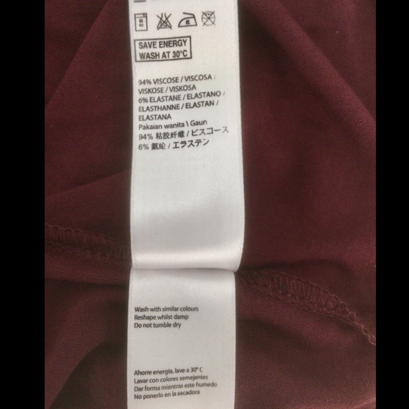 TOPSHOP Size 2 Maxi Burgundy Drop Waist Dress - Picture 8 of 9